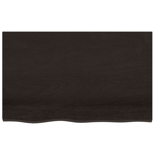 Piano Tavolo Marrone 80x50x(2-6) Cm Rovere Massello Trattato - Image 3