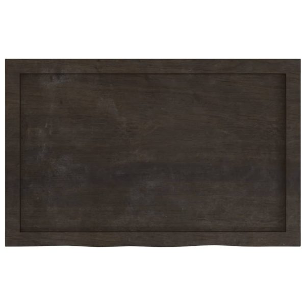 Piano Tavolo Marrone 80x50x(2-6) Cm Rovere Massello Trattato - Image 4