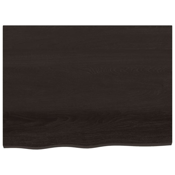 Piano Tavolo Marrone Scuro 80x60x2cm Rovere Massello Trattato - Image 3