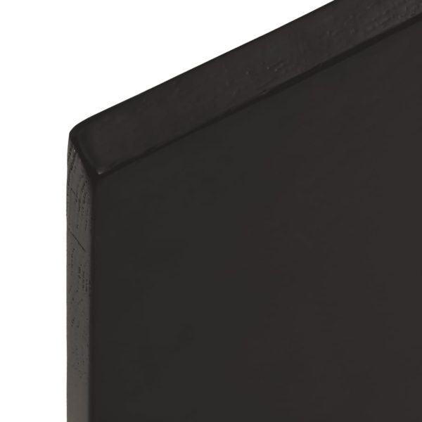 Piano Tavolo Marrone Scuro 80x60x2cm Rovere Massello Trattato - Image 5