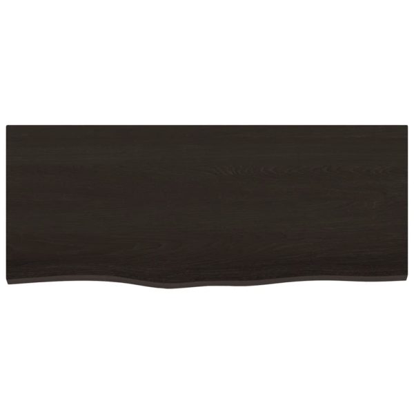 Piano Tavolo Marrone Scuro 100x40x2cm Rovere Massello Trattato - Image 3