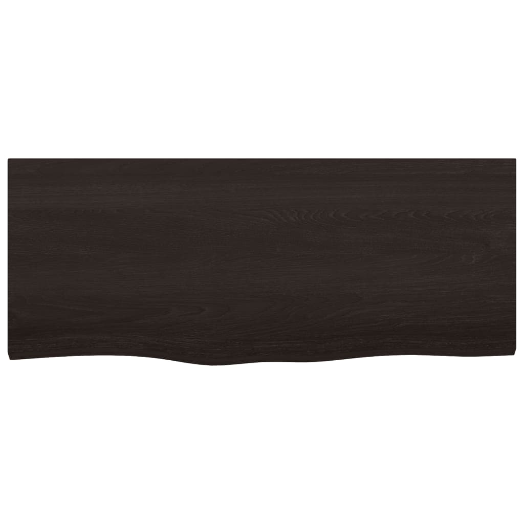 Piano Tavolo Marrone 100x40x(2-4) Cm Rovere Massello Trattato - Image 3