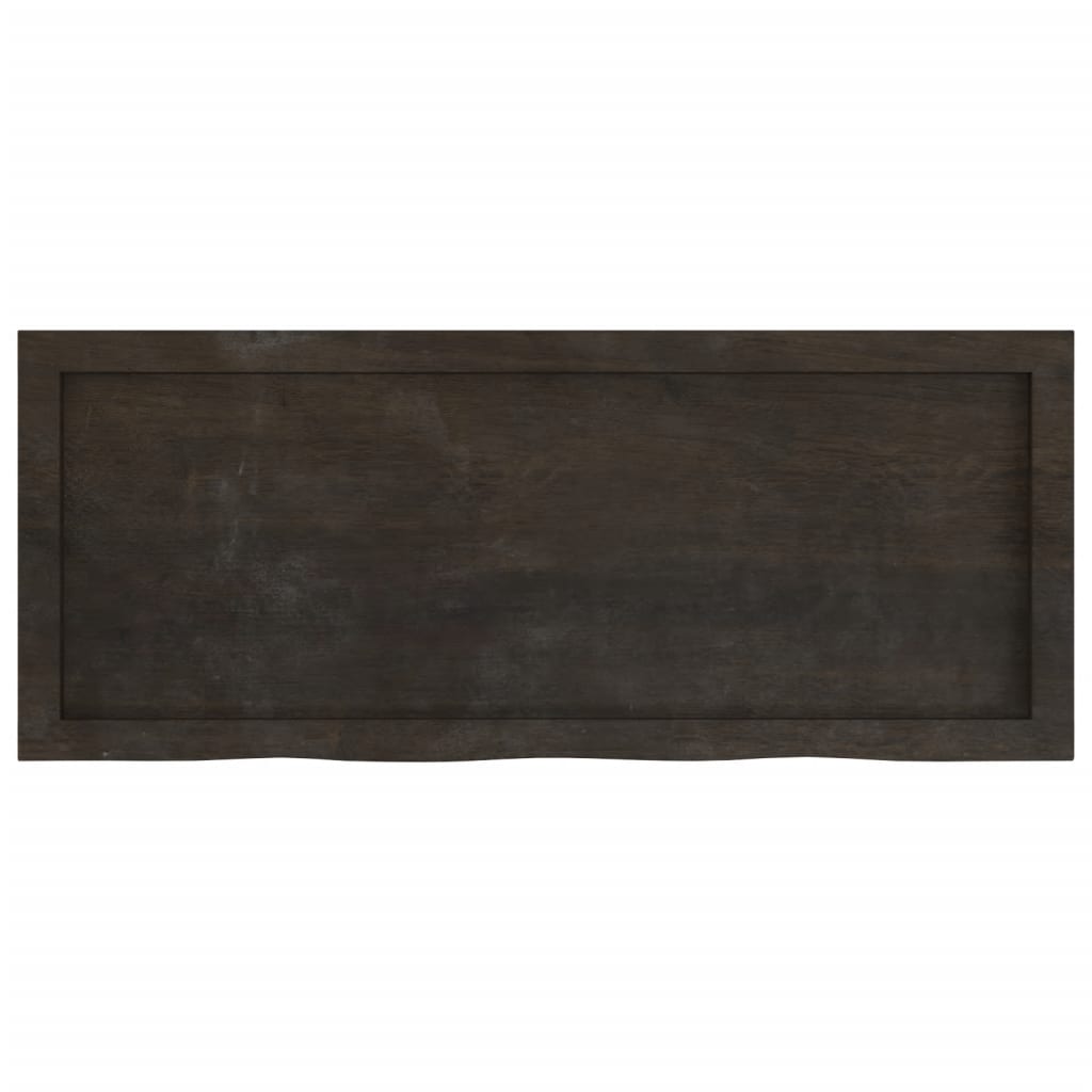 Piano Tavolo Marrone 100x40x(2-4) Cm Rovere Massello Trattato - Image 4