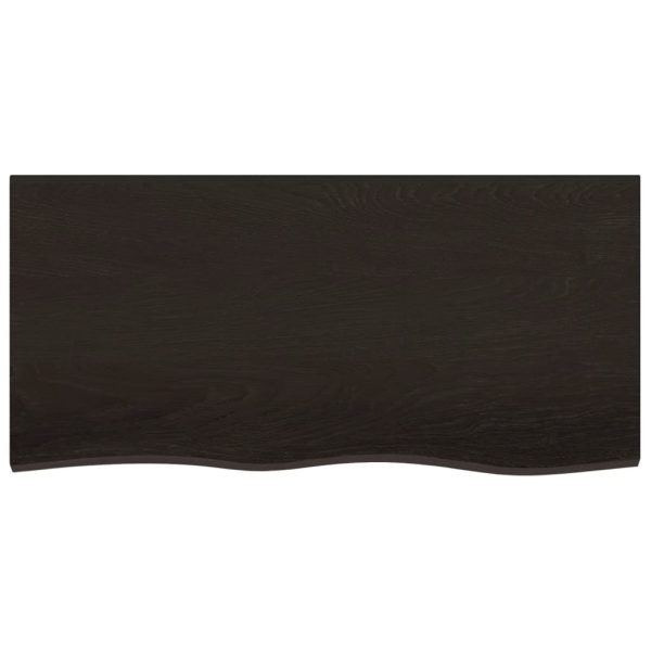 Piano Tavolo Marrone 100x50x(2-4) Cm Rovere Massello Trattato - Image 3