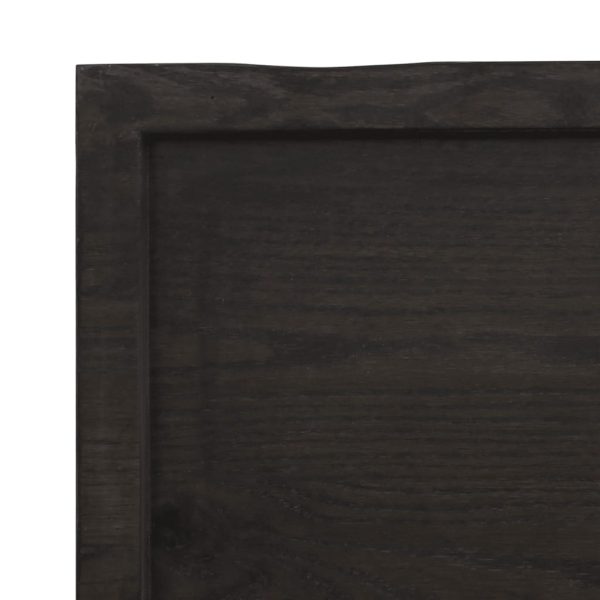 Piano Tavolo Marrone 100x50x(2-4) Cm Rovere Massello Trattato - Image 6