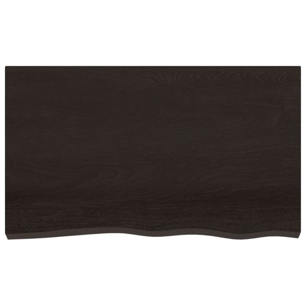 Piano Tavolo Marrone Scuro 100x60x2cm Rovere Massello Trattato - Image 3