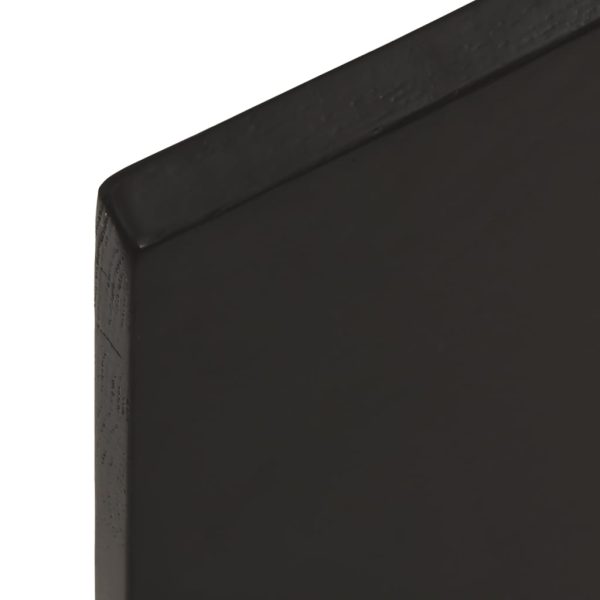 Piano Tavolo Marrone Scuro 100x60x2cm Rovere Massello Trattato - Image 5