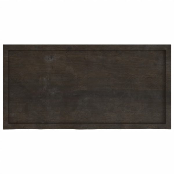 Piano Tavolo Marrone 120x60x(2-4) Cm Rovere Massello Trattato - Image 4
