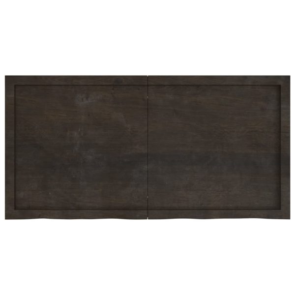 Piano Tavolo Marrone 120x60x(2-6) Cm Rovere Massello Trattato - Image 4
