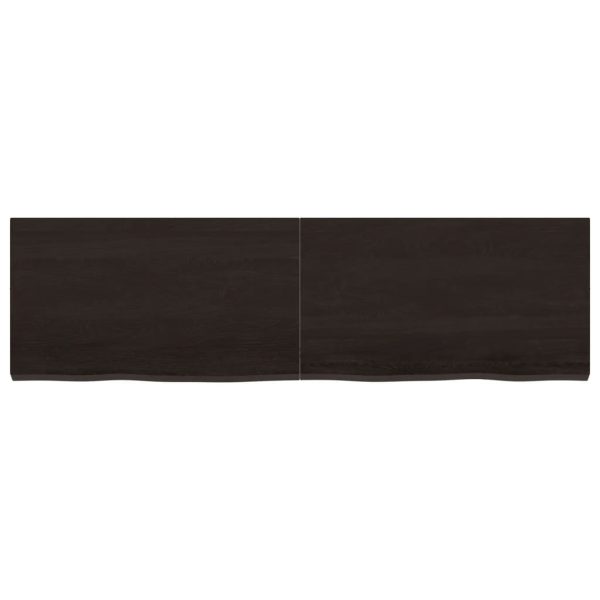 Piano Tavolo Marrone 140x40x(2-4) Cm Rovere Massello Trattato - Image 3