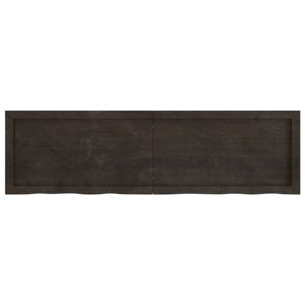 Piano Tavolo Marrone 140x40x(2-4) Cm Rovere Massello Trattato - Image 4