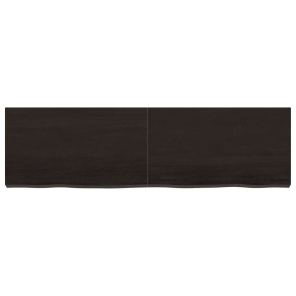 Piano Tavolo Marrone 140x40x(2-6) Cm Rovere Massello Trattato - Image 3
