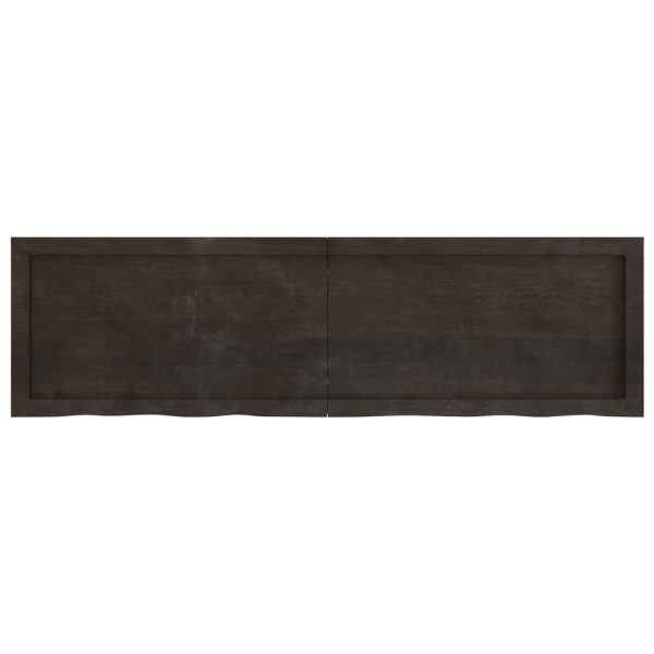 Piano Tavolo Marrone 140x40x(2-6) Cm Rovere Massello Trattato - Image 4