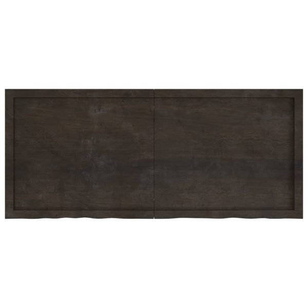Piano Tavolo Marrone 140x60x(2-4) Cm Rovere Massello Trattato - Image 4