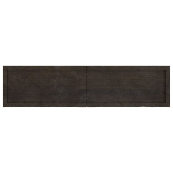Piano Tavolo Marrone 160x40x(2-6) Cm Rovere Massello Trattato - Image 4