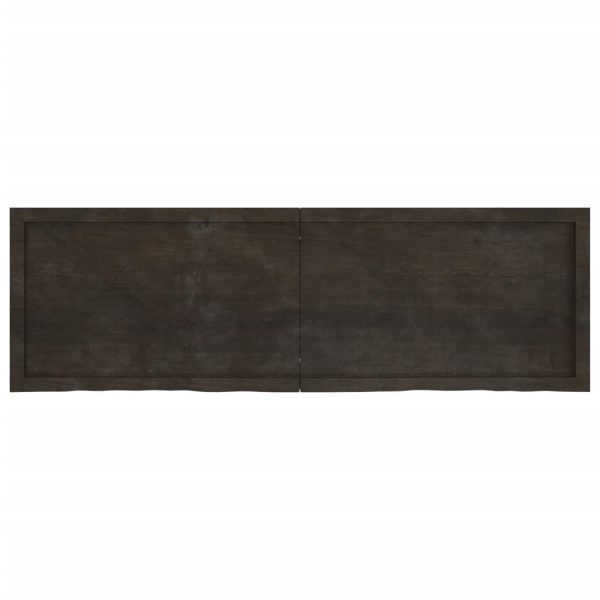Piano Tavolo Marrone 160x50x(2-4) Cm Rovere Massello Trattato - Image 4