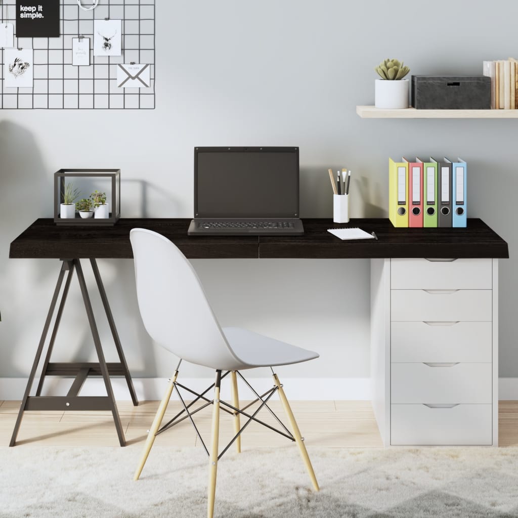 Piano Tavolo Marrone 160x50x(2-6) Cm Rovere Massello Trattato