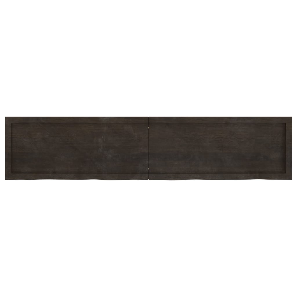 Piano Tavolo Marrone 180x40x(2-4) Cm Rovere Massello Trattato - Image 4