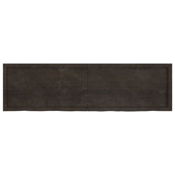 Piano Tavolo Marrone 180x50x(2-4) Cm Rovere Massello Trattato - Image 4