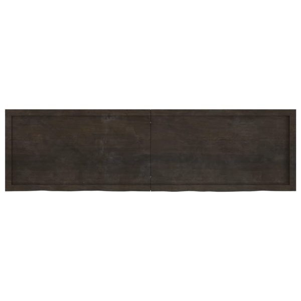 Piano Tavolo Marrone 180x50x(2-6) Cm Rovere Massello Trattato - Image 4