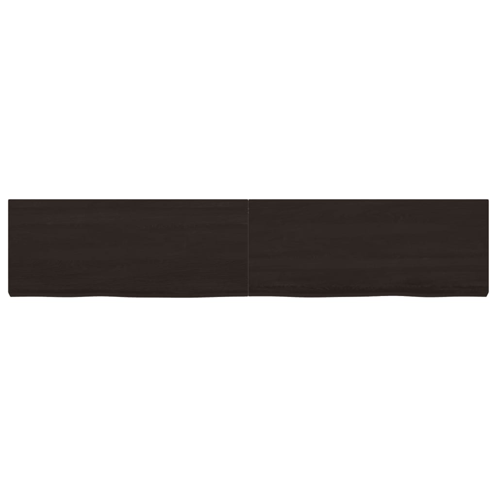 Piano Tavolo Marrone 200x40x(2-6) Cm Rovere Massello Trattato - Image 3