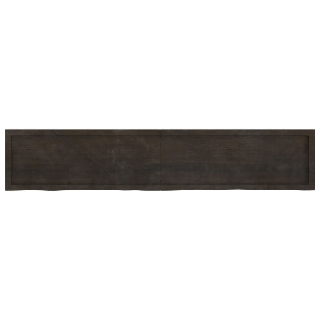 Piano Tavolo Marrone 200x40x(2-6) Cm Rovere Massello Trattato - Image 4