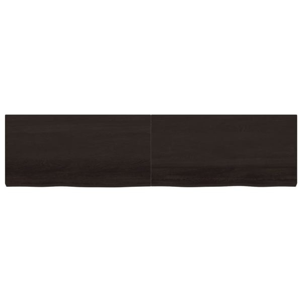 Piano Tavolo Marrone 200x50x(2-6) Cm Rovere Massello Trattato - Image 3