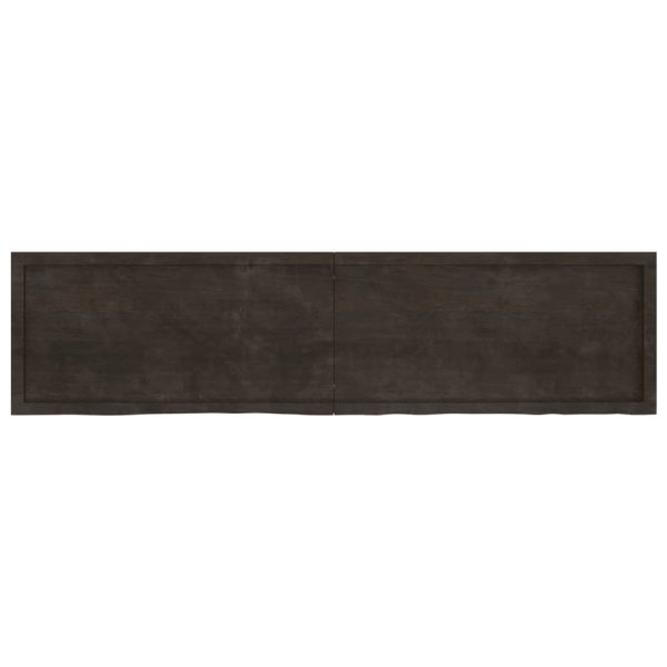 Piano Tavolo Marrone 200x50x(2-6) Cm Rovere Massello Trattato - Image 4