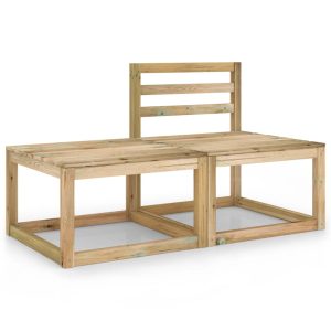 Set Salotto Da Giardino 2 Pz Verde In Legno Di Pino Impregnato