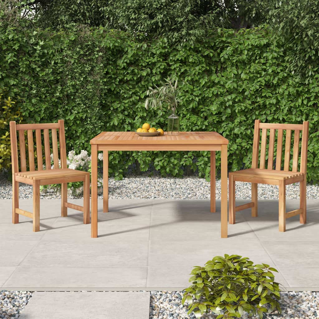 Set Da Pranzo Per Giardino 3 Pz In Legno Massello Di Teak