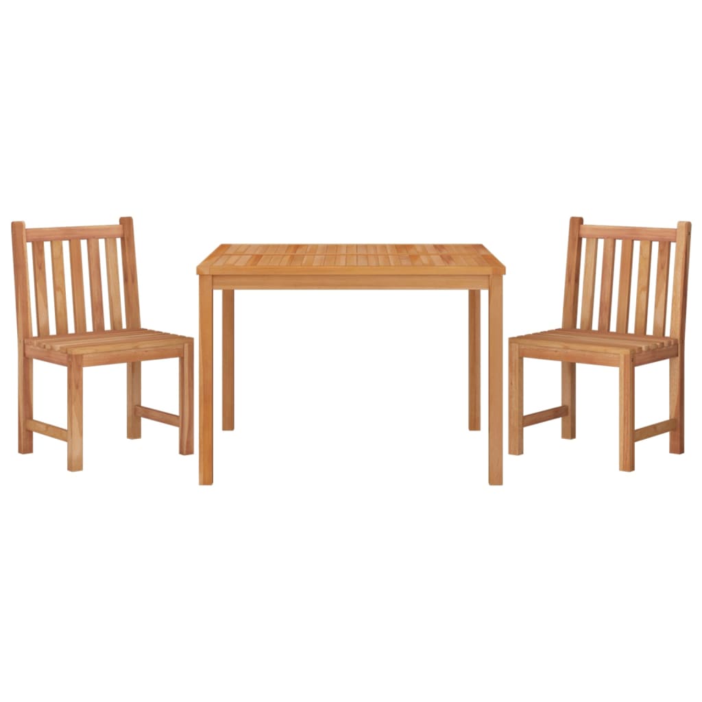 Set Da Pranzo Per Giardino 3 Pz In Legno Massello Di Teak - Image 3