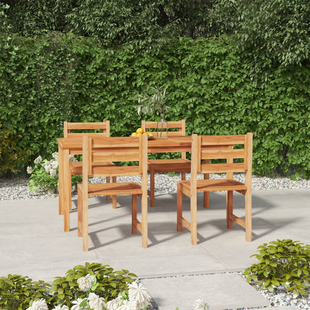 Set Da Pranzo Per Giardino 5 Pz In Legno Massello Di Teak