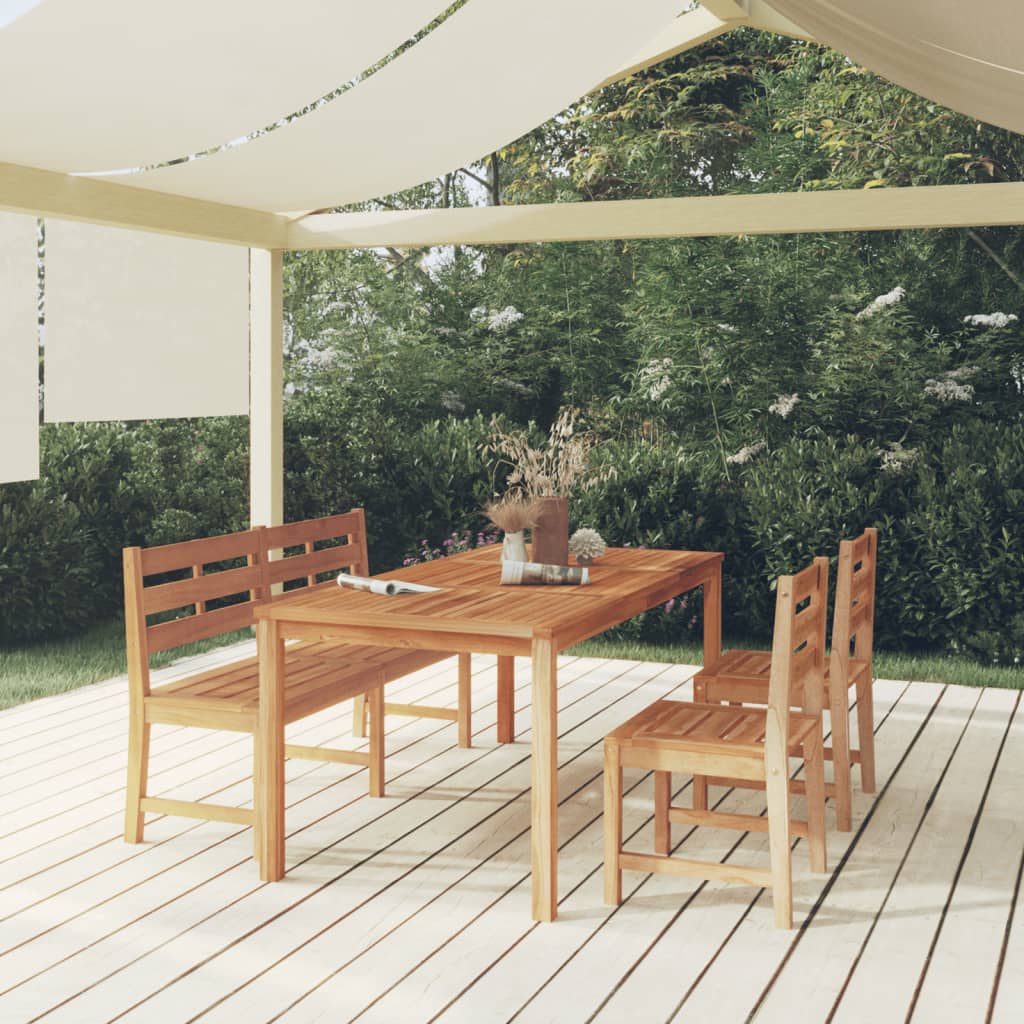 Set Da Pranzo Per Giardino 4 Pz In Legno Massello Di Teak