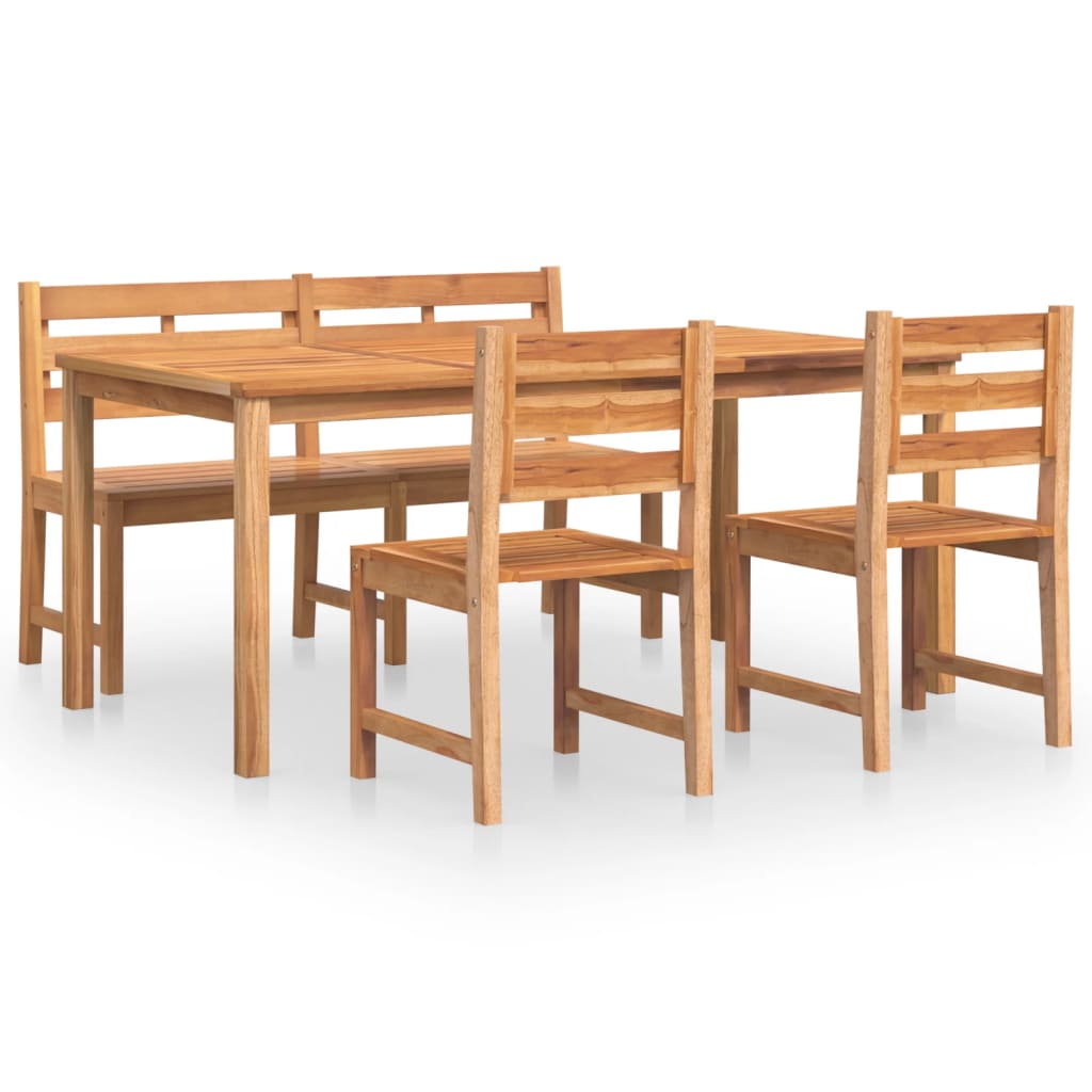 Set Da Pranzo Per Giardino 4 Pz In Legno Massello Di Teak - Image 2
