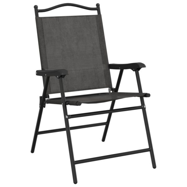 Sedie Giardino Pieghevoli 4 Pz Grigio Mélange Acciaio Textilene - Image 4