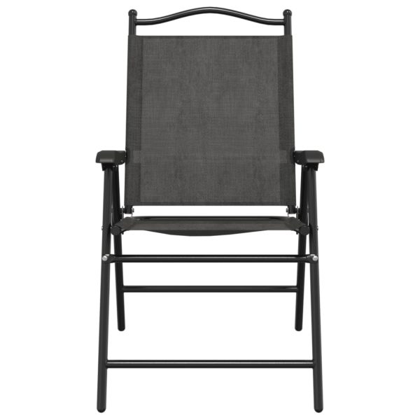 Sedie Giardino Pieghevoli 4 Pz Grigio Mélange Acciaio Textilene - Image 5