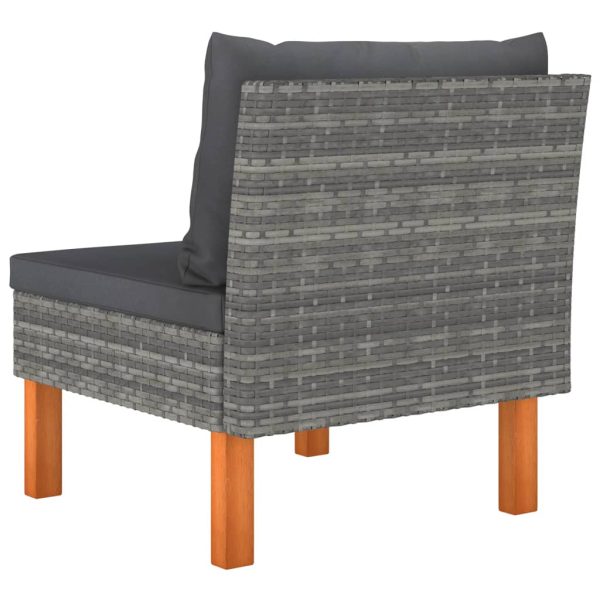 Divani Centrali 3 Pz Polyrattan E Legno Massello Di Eucalipto - Image 6