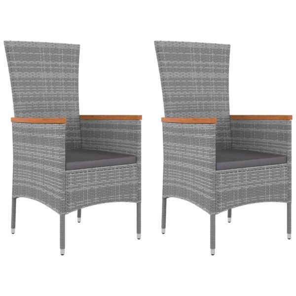Set Mobili Giardino 3pz Grigio Polyrattan Legno Massello Acacia - Image 4
