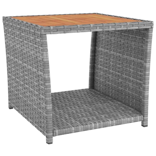 Set Mobili Giardino 3pz Grigio Polyrattan Legno Massello Acacia - Image 5