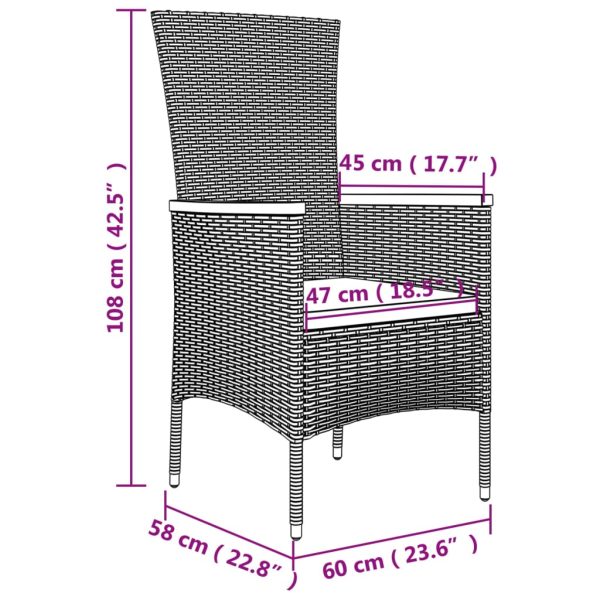 Set Mobili Giardino 3pz Grigio Polyrattan Legno Massello Acacia - Image 6