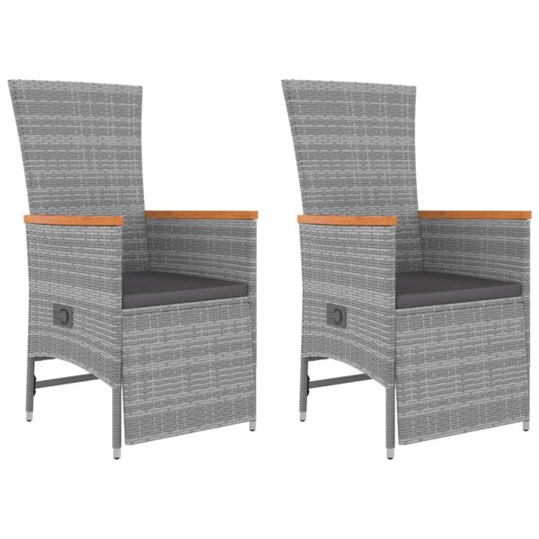 Set Mobili Giardino 3pz Grigio Polyrattan Legno Massello Acacia - Image 4