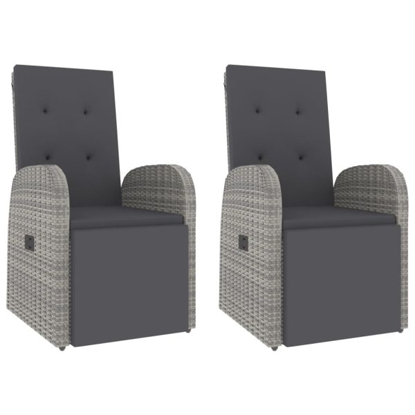 Set Mobili Giardino 3pz Grigio Polyrattan Legno Massello Acacia - Image 4