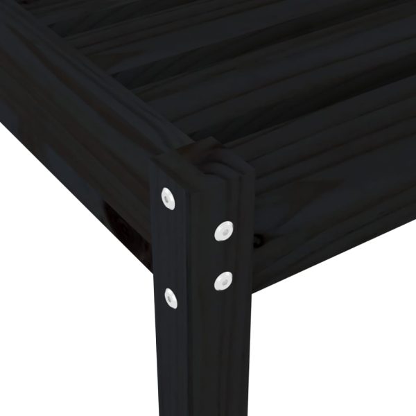 Lettini Con Tavolino 2 Pz Neri In Legno Massello Di Pino - Image 5