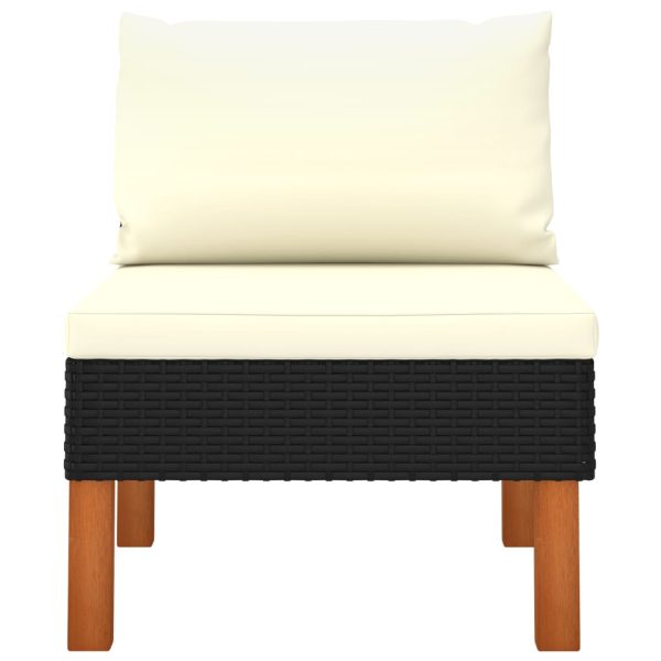 Poltrone Centrali 3 Pz Polyrattan E Legno Massello Di Eucalipto - Image 4