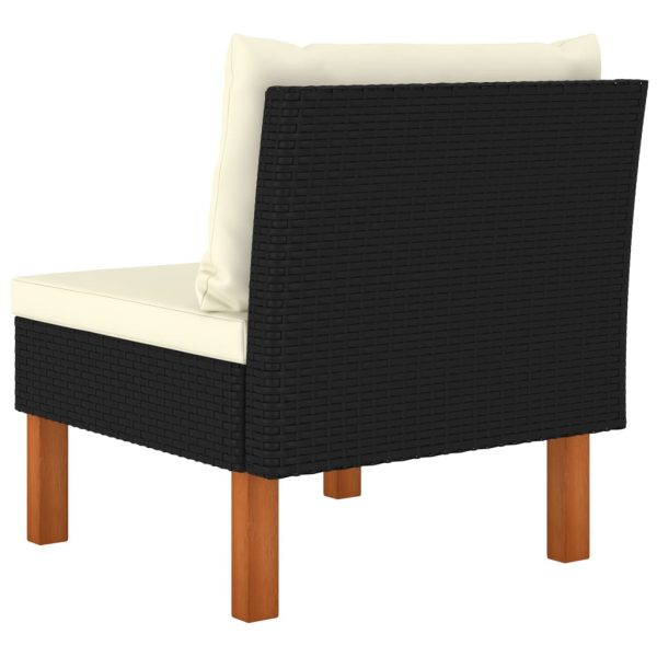 Poltrone Centrali 3 Pz Polyrattan E Legno Massello Di Eucalipto - Image 6