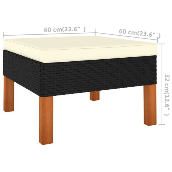 Set Di Divani Da Giardino 3 Pz Polyrattan Massello Di Eucalipto - Image 6
