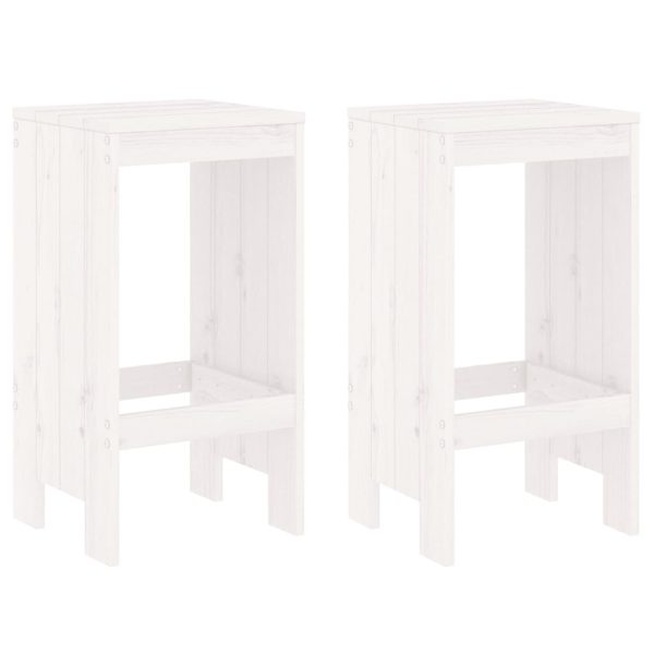 Set Bar Da Giardino 3 Pz Bianco In Legno Massello Di Pino - Image 3