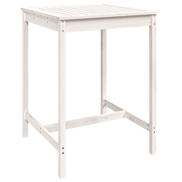 Set Bar Da Giardino 3 Pz Bianco In Legno Massello Di Pino - Image 6