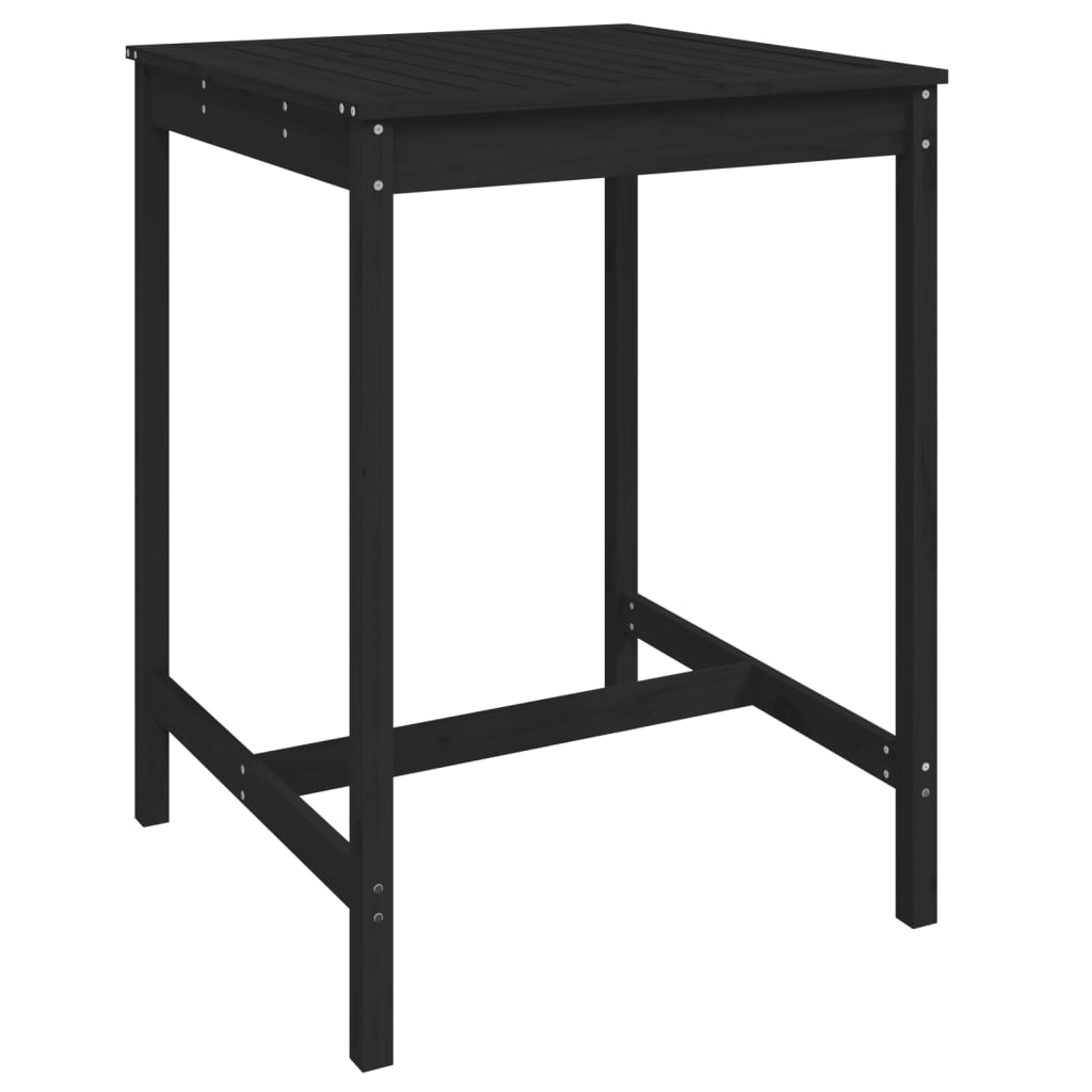 Set Bar Da Giardino 3 Pz Nero In Legno Massello Di Pino - Image 6