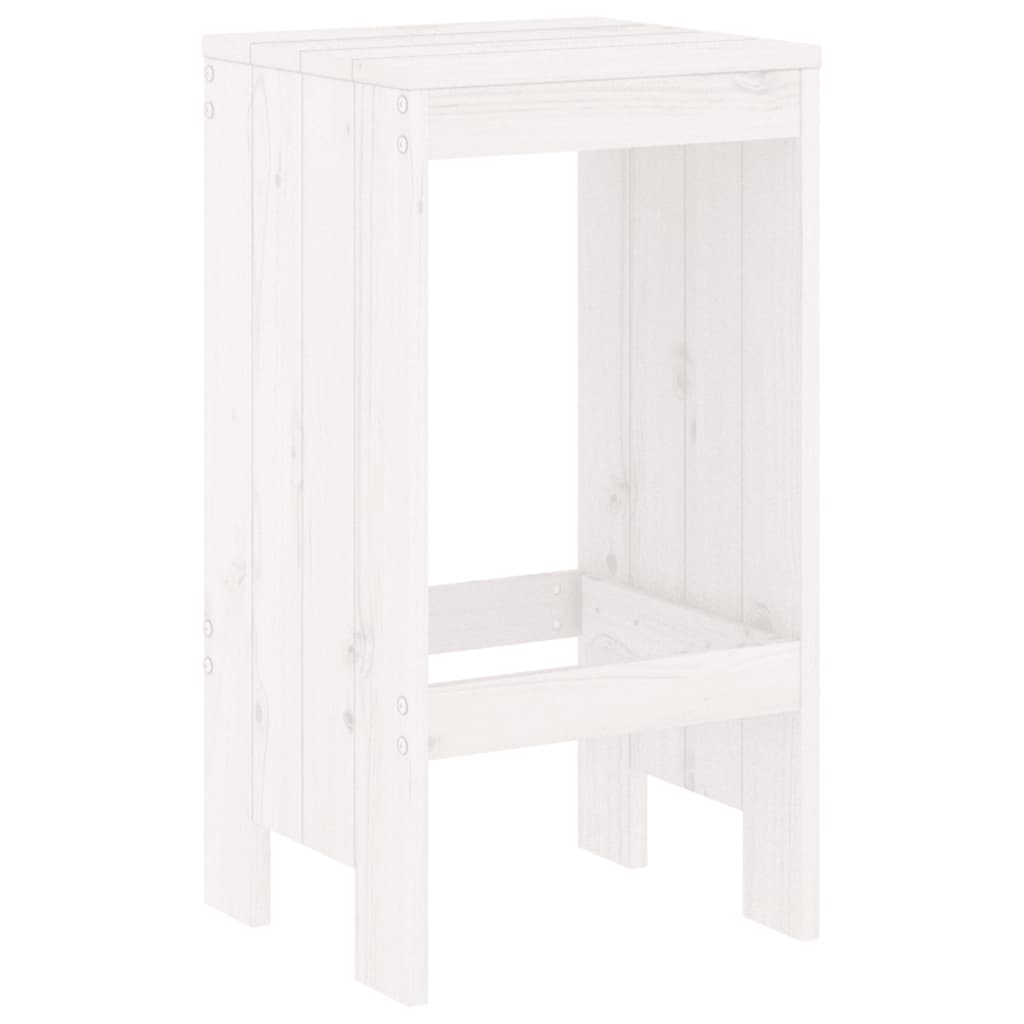 Set Bar Da Giardino 5 Pz Bianco In Legno Massello Di Pino - Image 4